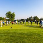 golfers participating in a chaos putt pre-round during a charity golf tournament in Colorado