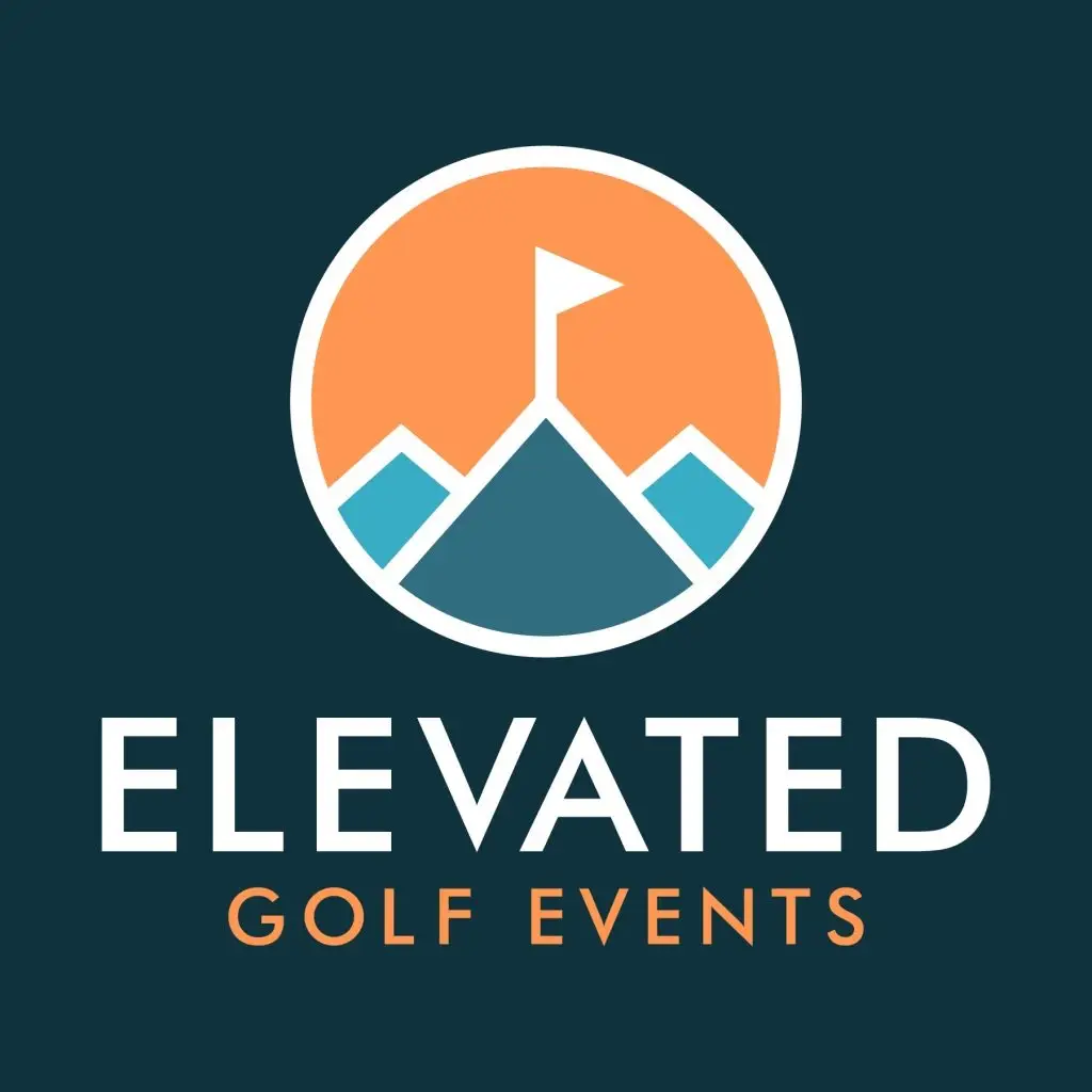 mountains with pin flag on top in circle