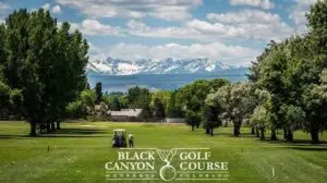 Black Canyon Golf Course, an 18-hole municipal golf course in Montrose, Colorado, featuring a tree-lined front nine and links-style back nine
