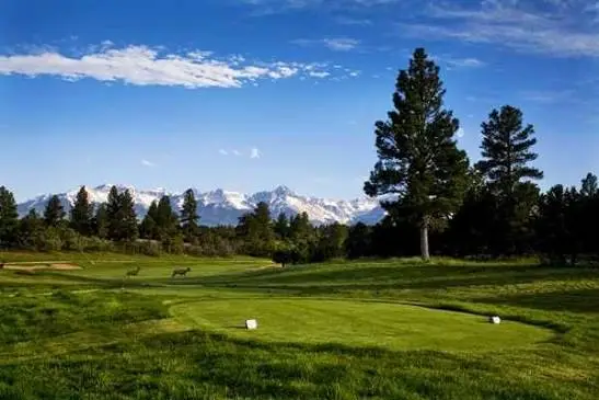 Divide Ranch & Club, a semi-private golf course open to the public in Ridgway, Colorado, with views of the San Juan Mountains and Mount Sneffels