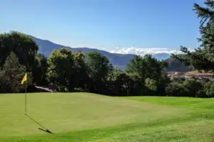 Glenwood Springs Golf Club, a public 9-hole golf course in Glenwood Springs, Colorado, with views of Mt. Sopris and the Roaring Fork Valley