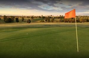 Golf course with buffalo grass fairways at Mossland Memorial Golf Course in Flagler, Colorado