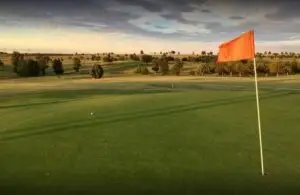 Golf course with buffalo grass fairways at Mossland Memorial Golf Course in Flagler, Colorado