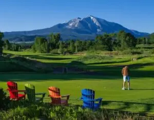 Golf at River Valley Ranch, a public 18-hole golf course designed by Jay Morrish in Carbondale, Colorado